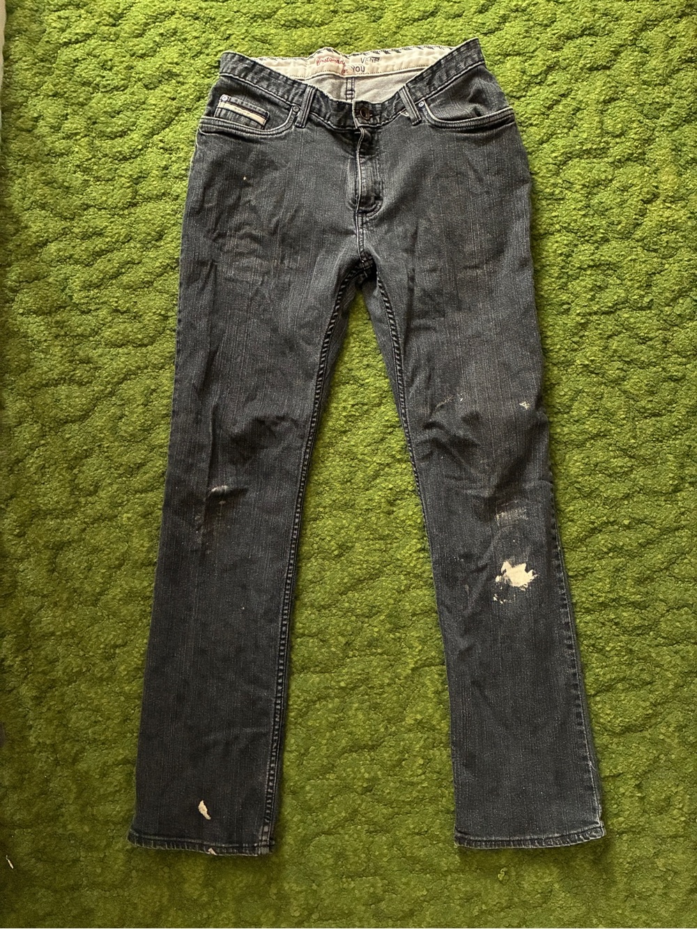 Thrashed Vans Black Slim Straight Jeans